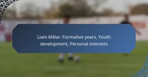 Liam Millar: Formative years, Youth development, Personal interests